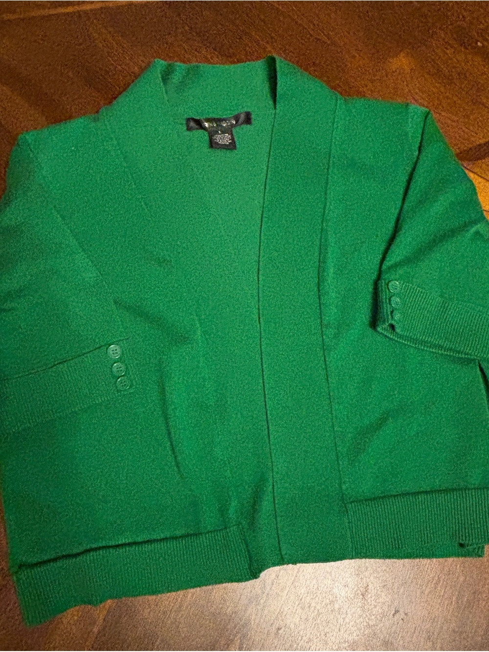 89th & Madison Emerald Open-Front Knit Blazer